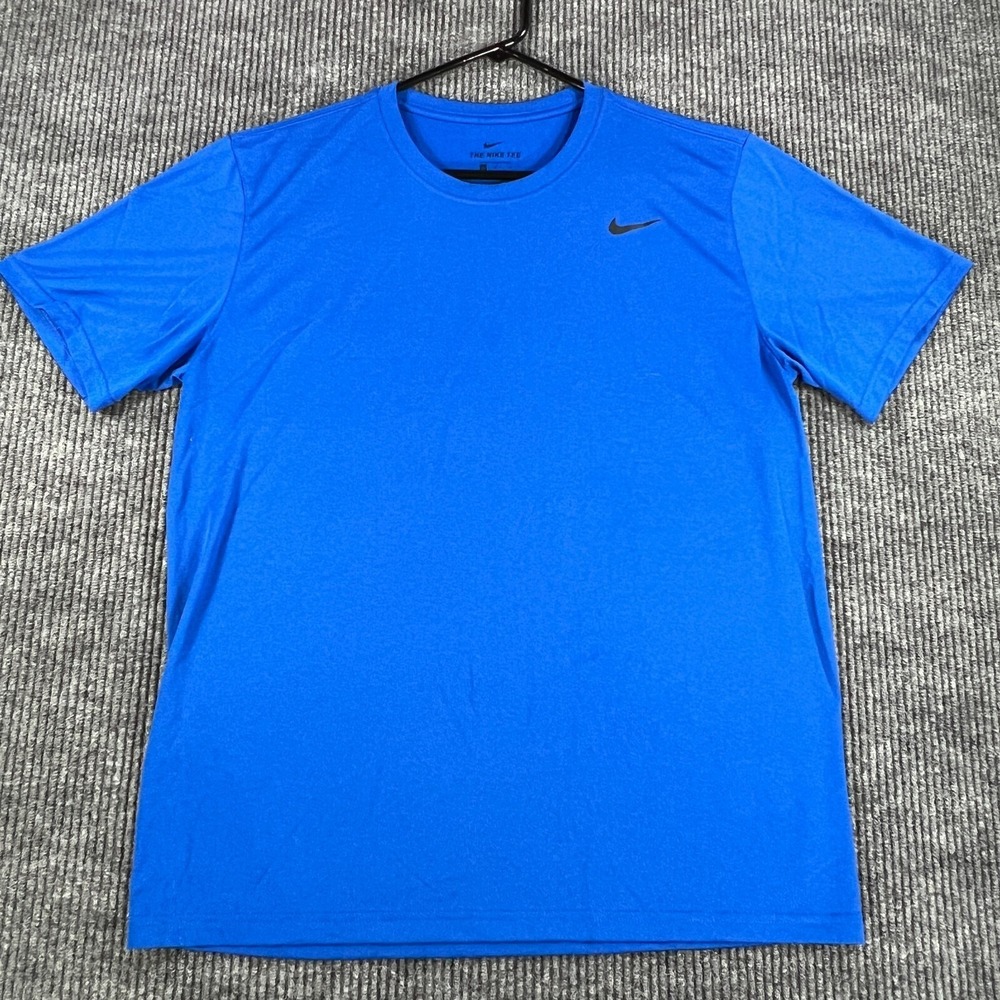 Nike‎ Shirt Mens Large Blue Short Sleeve Dri Fit Crew Training Running Workout